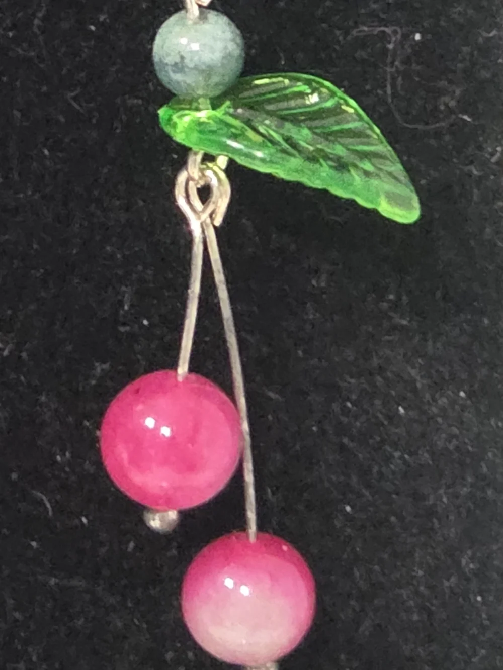Cherry Drop Dangle Earrings – Pink
